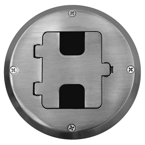 1-gang stainless steel round floor box kit|single gang floor box.